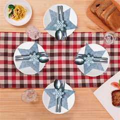 Christmas Cutlery Holder Knife and Fork Pocket Bag Cutlery Cover Star Tree Elk Table Decoration_3