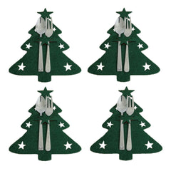 Christmas Cutlery Holder Knife and Fork Pocket Bag Cutlery Cover Star Tree Elk Table Decoration_6