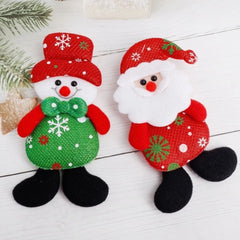 12 PCS Christmas Plush Doll Ornaments Santa Claus Snowman Xmas Tree Hanging Pendants_5