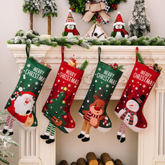 Christmas Stocking Large Stockings Santa Snowman Candy Gift Socks Tree Ornament Decorations_0