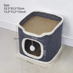 Cozy 3-Tier Cat Bed with Soft Mat and Plush Hideaway_6