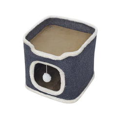 Cozy 3-Tier Cat Bed with Soft Mat and Plush Hideaway_5