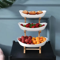 Modern Fruit Basket 2/3 Layer Plastic Snack Dish for Home Living Room_2