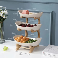 Modern Fruit Basket 2/3 Layer Plastic Snack Dish for Home Living Room_10