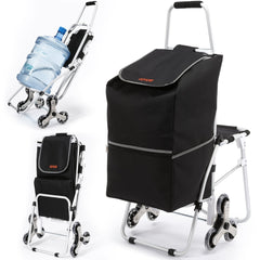 50L Foldable Stair Cart with Seat for Easy Grocery Shopping_4