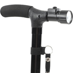 Height Adjustable Elderly Walking Stick with Voice Announcement LED Lights_3