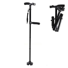 Height Adjustable Elderly Walking Stick with Voice Announcement LED Lights_6