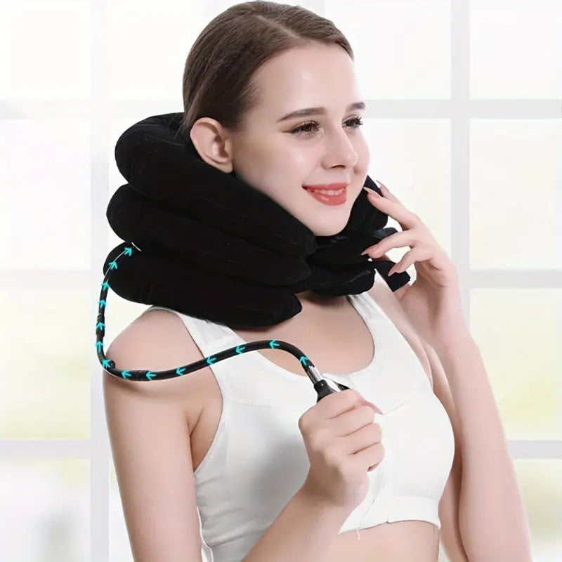 Inflatable Adjustable Cervical Traction Support Device Neck Stretcher_0