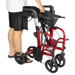 Rollator Walker with Seat Mobility Lightweight Folding Rolling Walker Medical Walker_2