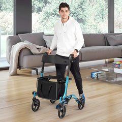 Walking Assist Rollator Walker Folding Pulley Training Mobility Aid Household_1