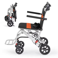 Portable Foldable Wheelchair Walker with Braking Function_0