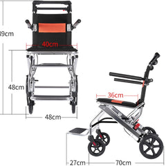 Portable Foldable Wheelchair Walker with Braking Function_6