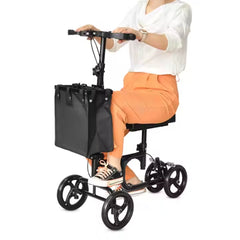 Knee Walker Foldable Seated Adjustable Folding Knee Scooter with Brake Basket_1