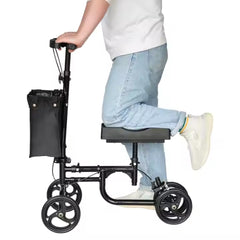 Knee Walker Foldable Seated Adjustable Folding Knee Scooter with Brake Basket_2