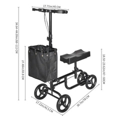 Knee Walker Foldable Seated Adjustable Folding Knee Scooter with Brake Basket_7