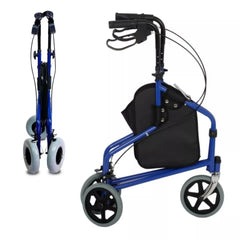 Folding Rollator Walker with Seat 3 Wheels Aluminum Alloy Elderly Rehabilitation_2