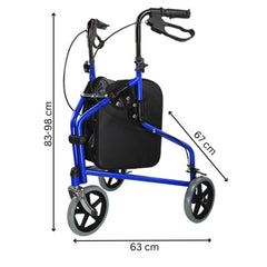 Folding Rollator Walker with Seat 3 Wheels Aluminum Alloy Elderly Rehabilitation_6