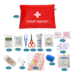 50pcs Set Portable First Aid Kit Red Car Emergency Kit Accessories_4