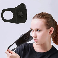 Reusable Black Anti Dust Mask Breathing Filter Valve Face Mouth Masks_4