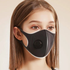 Reusable Black Anti Dust Mask Breathing Filter Valve Face Mouth Masks_0