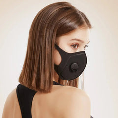 Reusable Black Anti Dust Mask Breathing Filter Valve Face Mouth Masks_1