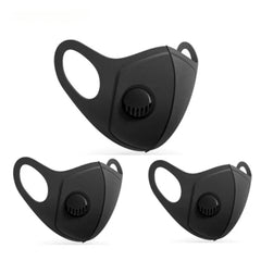 Reusable Black Anti Dust Mask Breathing Filter Valve Face Mouth Masks_5